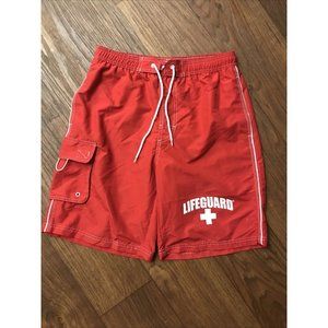 Official Lifeguard Products Red Swim Trunks Men